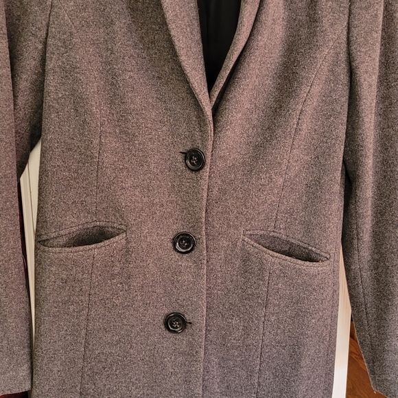 Olsen Wool Grey Pea Coat - Picture 6 of 7